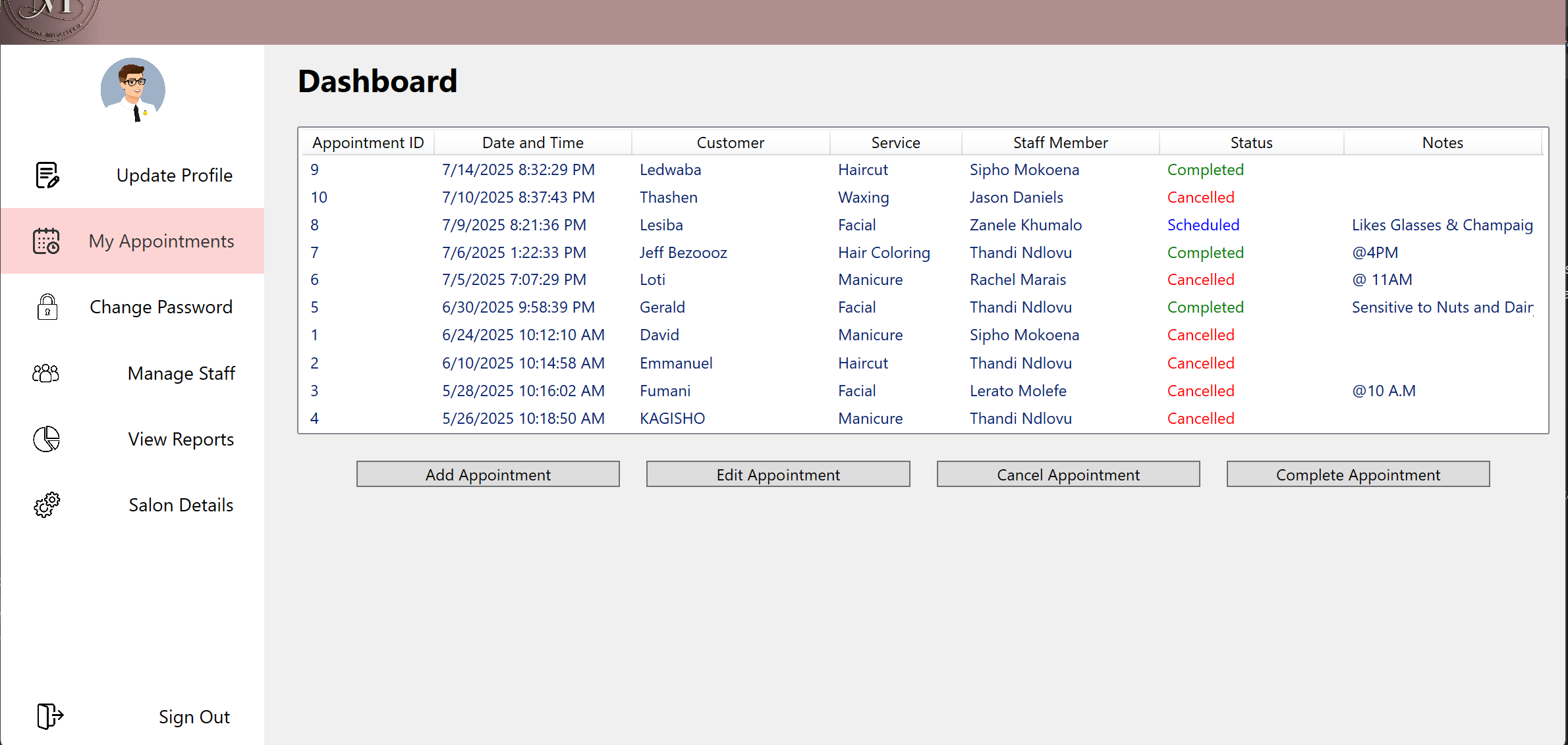 Salon Booking System